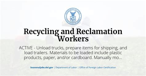 Recycling and Reclamation Worker Job Description, Career as a 